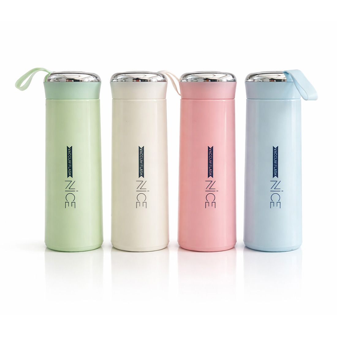 Nice Inner Glass Vacuum Flask Set (4 Pastel Colors) – E12