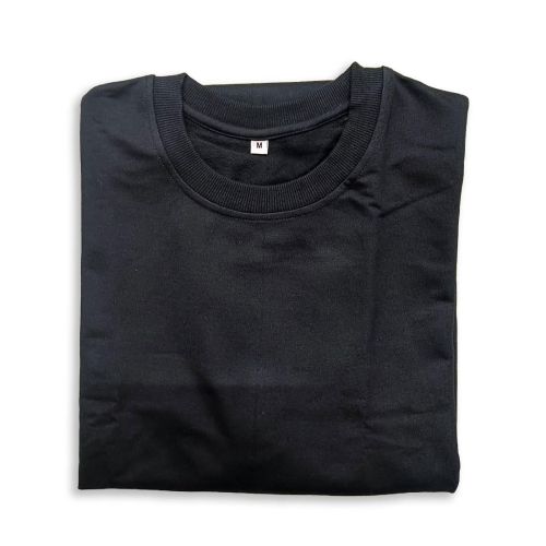 French Terry Oversized Cotton Black T-Shirts
