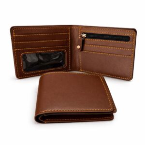 Men’s – Wallet PU Faux Leather New (Brown)